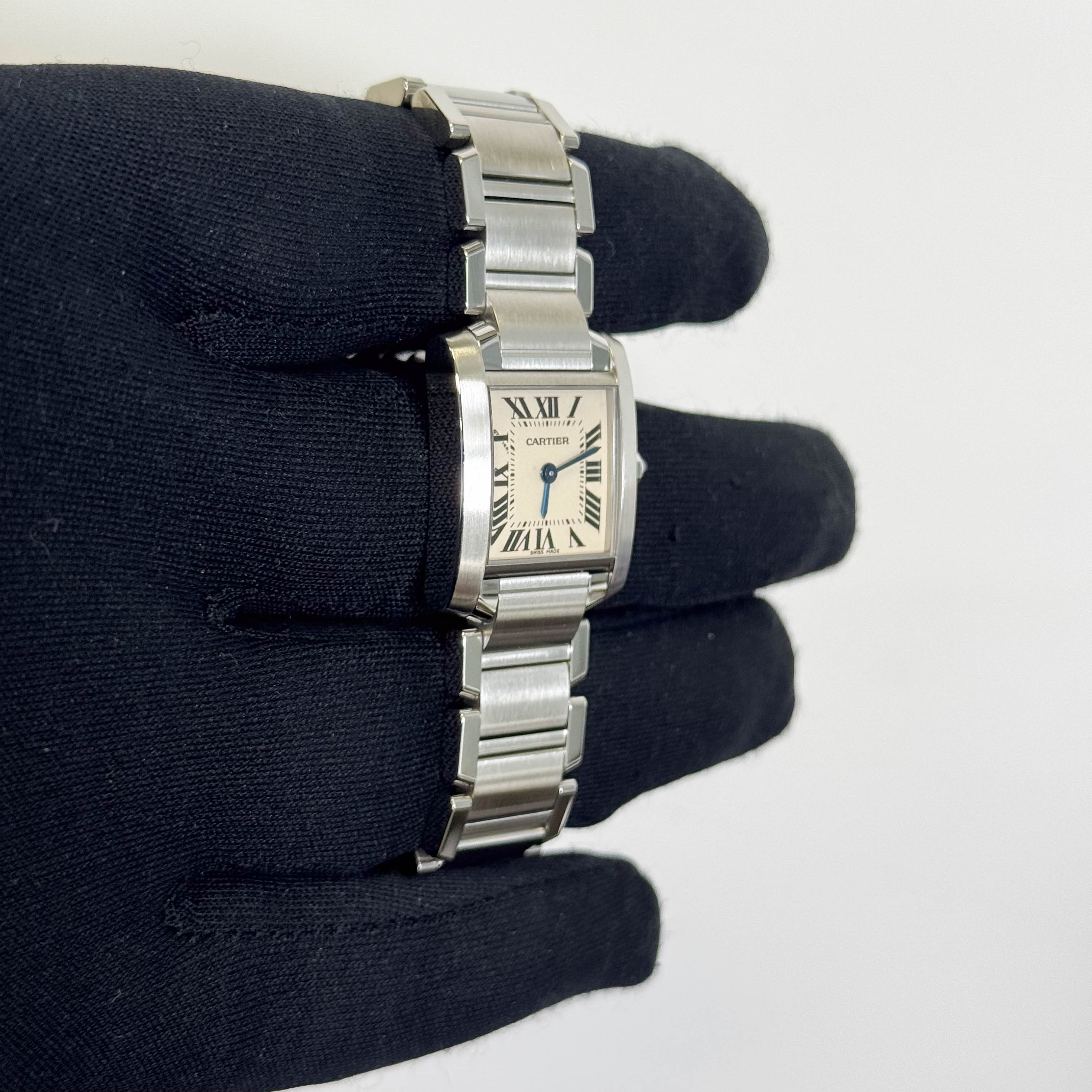Cartier Tank Stainless Steel 20mm Ivory Dial Watch Ref# W51008Q3 - Happy Jewelers Fine Jewelry Lifetime Warranty