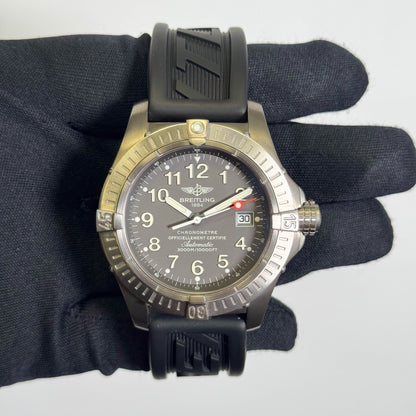 Breitling Avenger Seawolf Titanium 44mm Grey Dial Watch Ref# E17370 - Happy Jewelers Fine Jewelry Lifetime Warranty