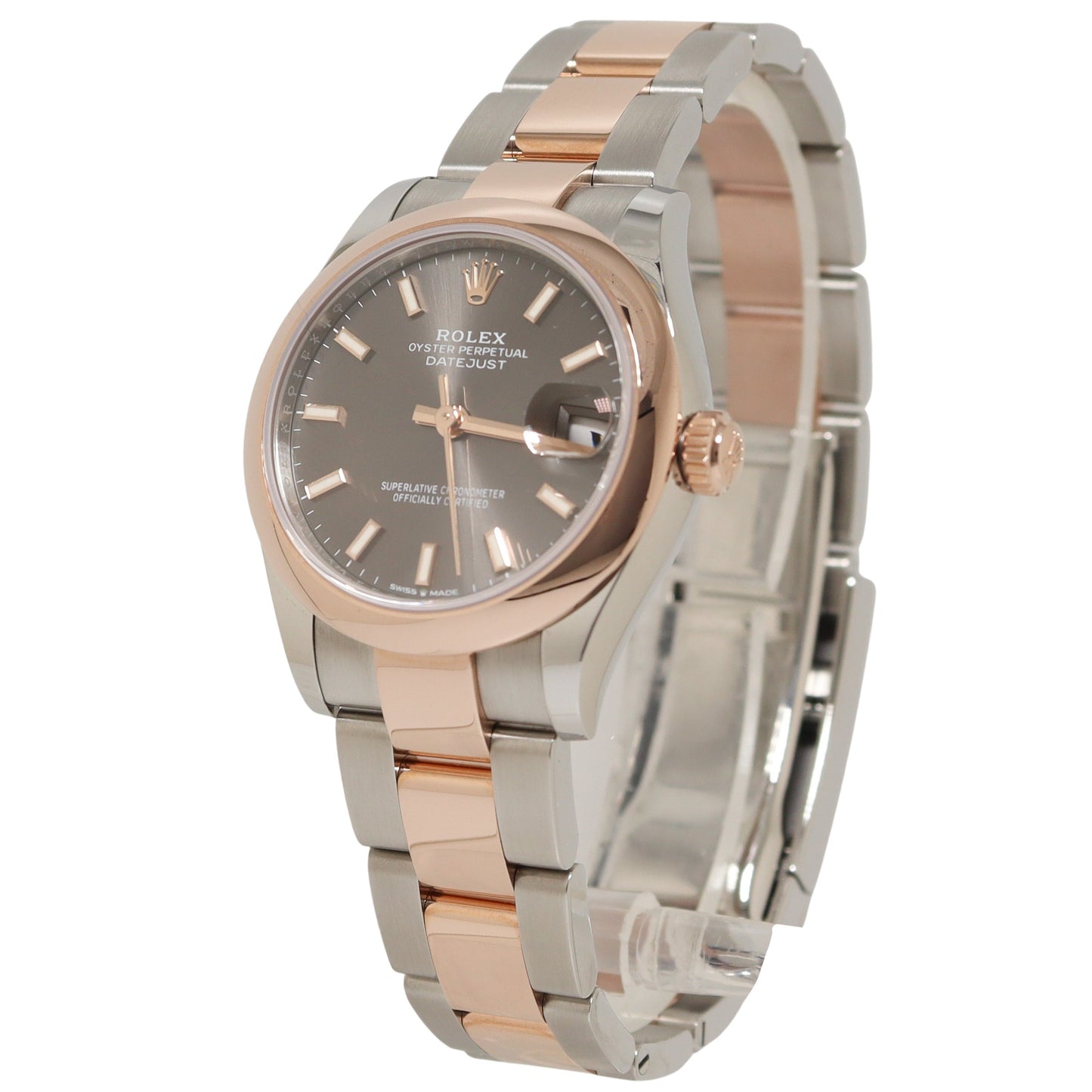 Rolex Datejust Two Tone Oystersteel and Everose Gold 31MM Chocolate Dial Watch Reference#: 278241 - Happy Jewelers Fine Jewelry Lifetime Warranty