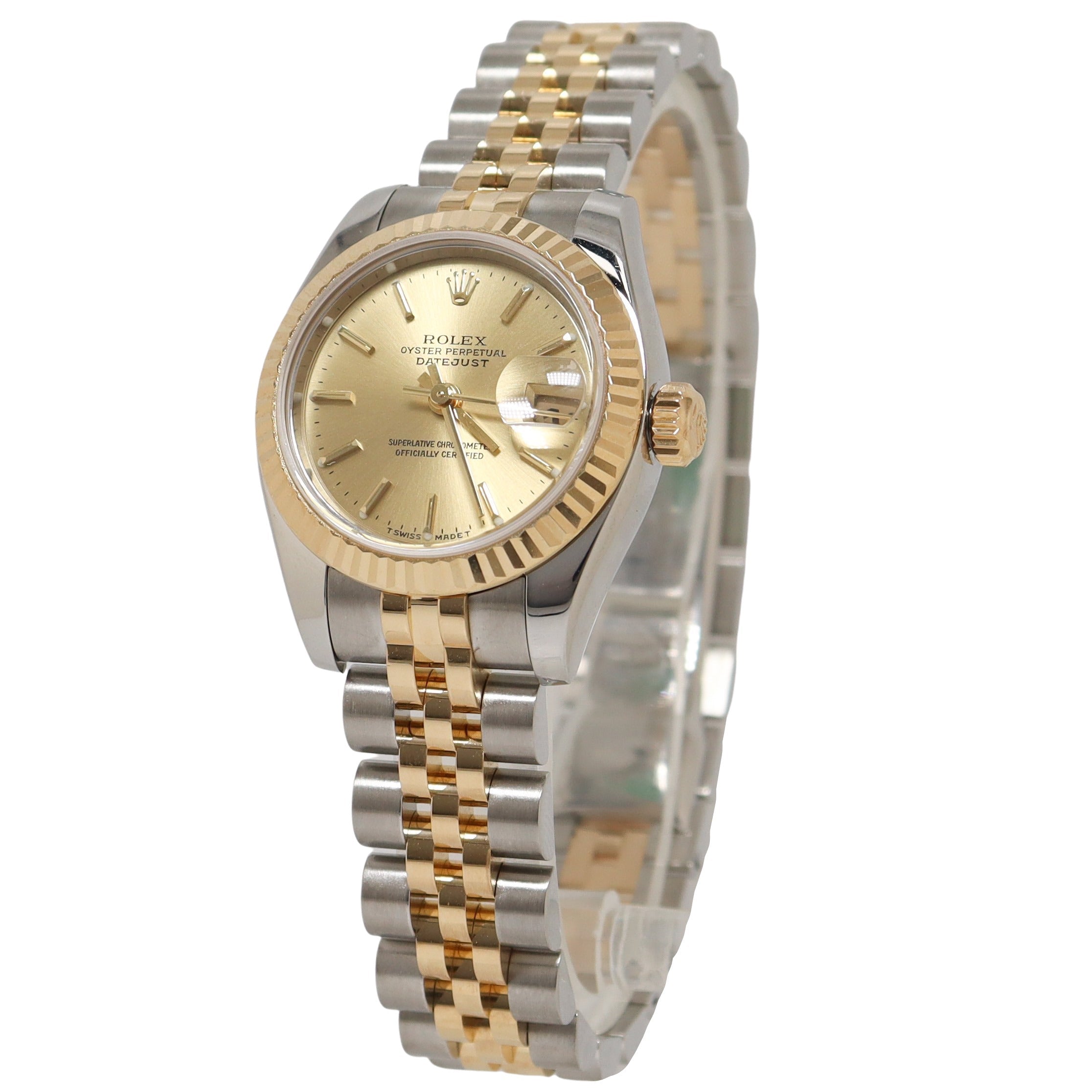 Rolex Datejust Two Tone Yellow Gold & Steel 26mm Champagne Diamond Dial Watch Reference#: 6917 - Happy Jewelers Fine Jewelry Lifetime Warranty