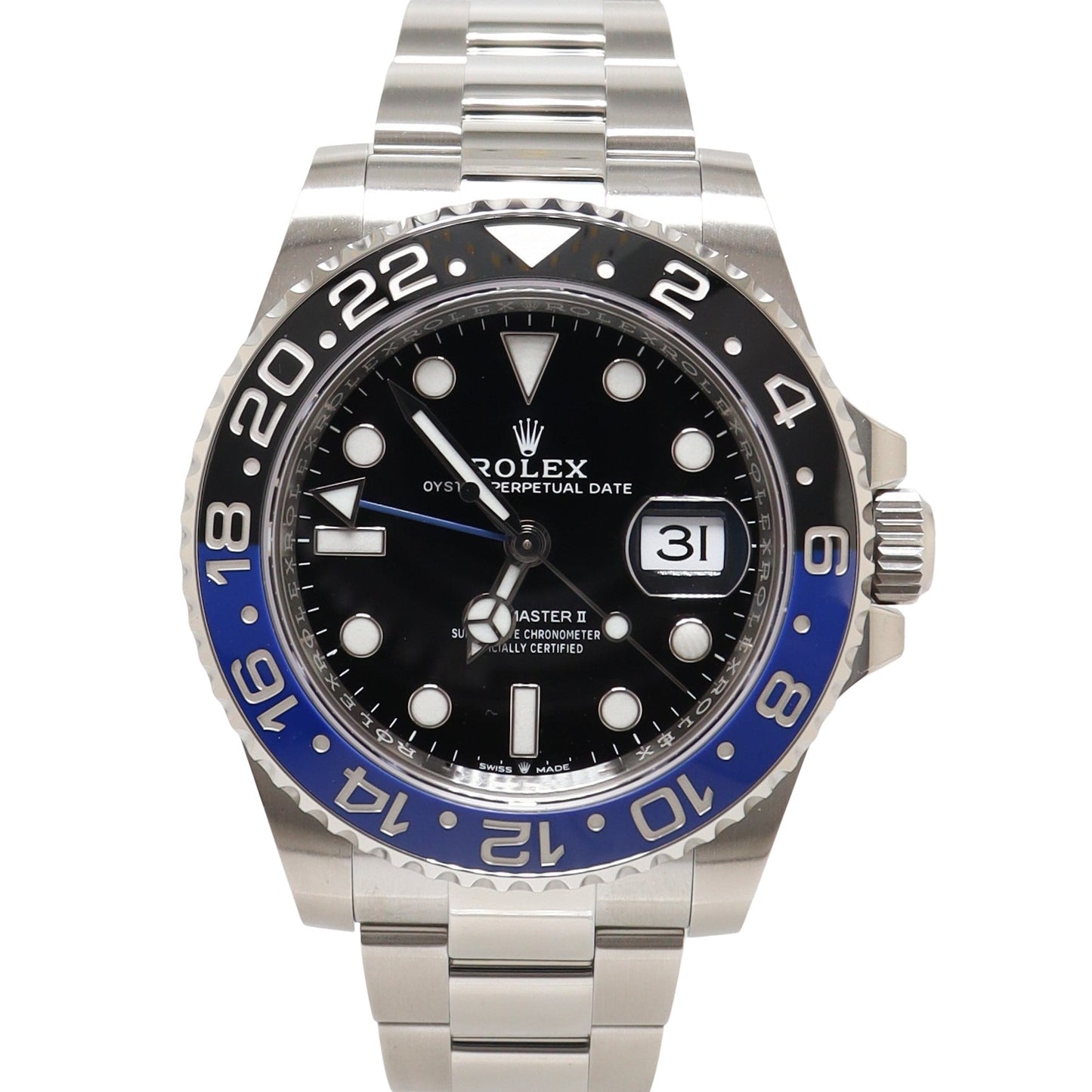 GMT Master II "Batman" Stainless Steel 40mm Black Dot Dial Watch Reference#: 126710BLNR - Happy Jewelers Fine Jewelry Lifetime Warranty