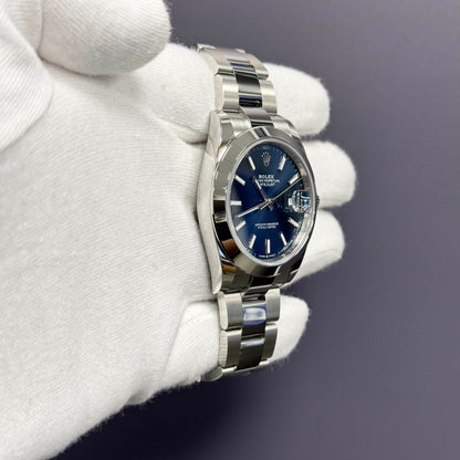Rolex Datejust 41mm Stainless Steel Blue Dial Watch Ref# 126300 - Happy Jewelers Fine Jewelry Lifetime Warranty
