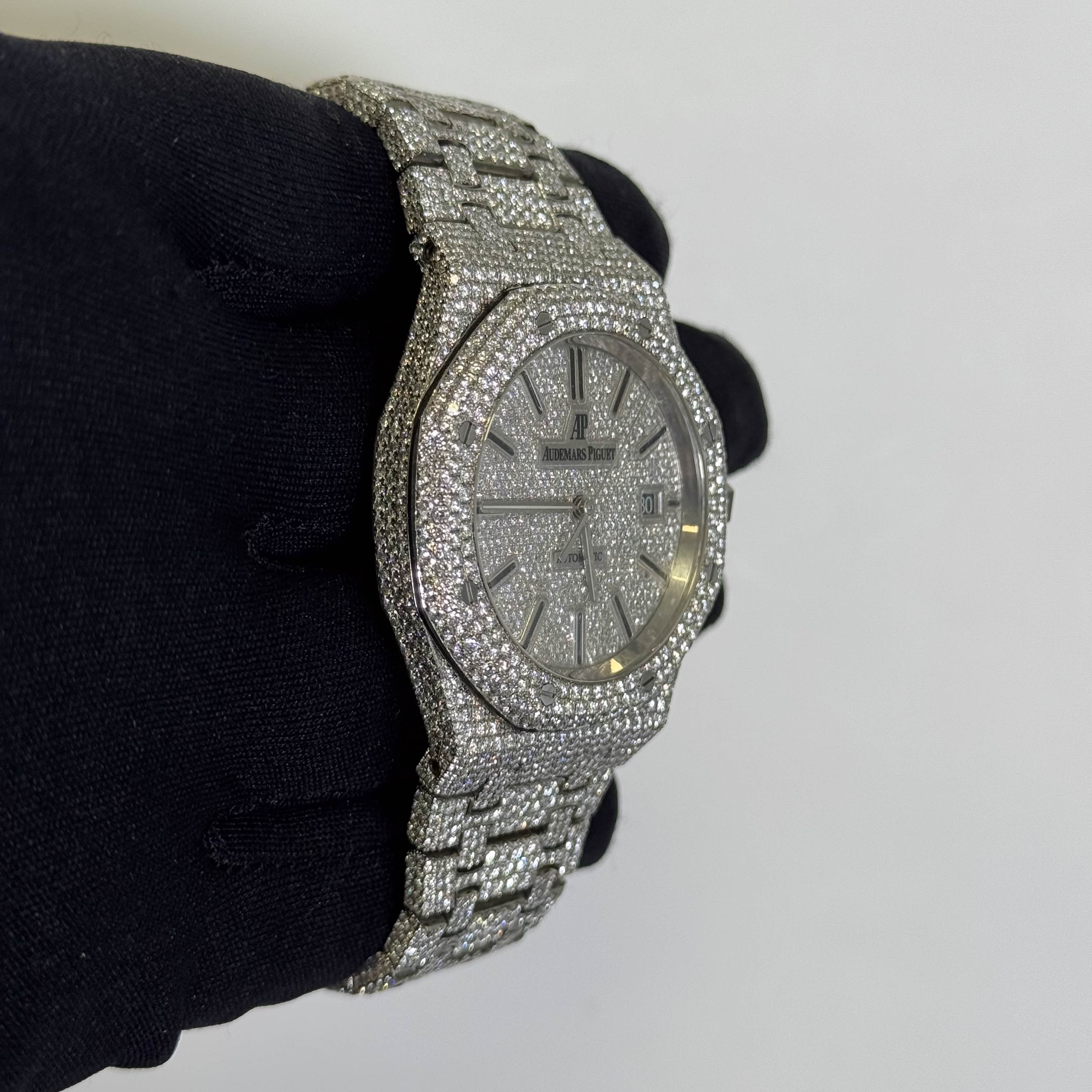Audemars Piguet Royal Oak 41mm Iced Out Dial Ref# 15400ST.OO.1220ST.02 - Happy Jewelers Fine Jewelry Lifetime Warranty