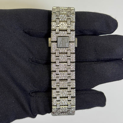 Audemars Piguet Royal Oak 41mm Iced Out Dial Ref# 15400ST.OO.1220ST.02 - Happy Jewelers Fine Jewelry Lifetime Warranty