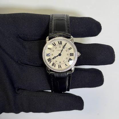 Cartier Ronde Louis 28mm 18K White Gold Cream Roman Dial Watch Ref# WR000251 - Happy Jewelers Fine Jewelry Lifetime Warranty