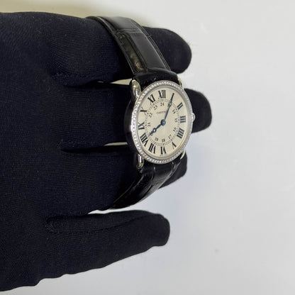 Cartier Ronde Louis 28mm 18K White Gold Cream Roman Dial Watch Ref# WR000251 - Happy Jewelers Fine Jewelry Lifetime Warranty