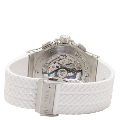 Hublot Bing Bang Stainless Steel 44mm White Arabic & Stick Dial Watch Reference#: 301.SE.230.RW - Happy Jewelers Fine Jewelry Lifetime Warranty