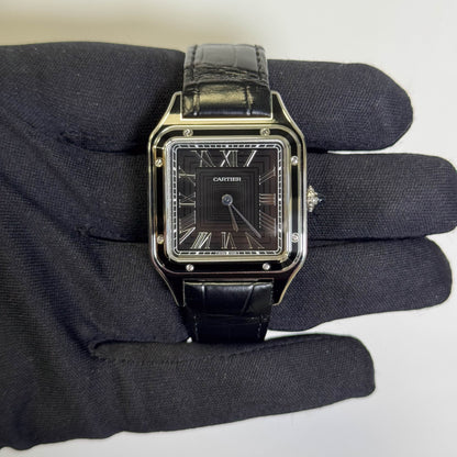 Cartier Santos Dumont Tank 31.5mm Black Dial Watch Ref# WSSA0046 - Happy Jewelers Fine Jewelry Lifetime Warranty