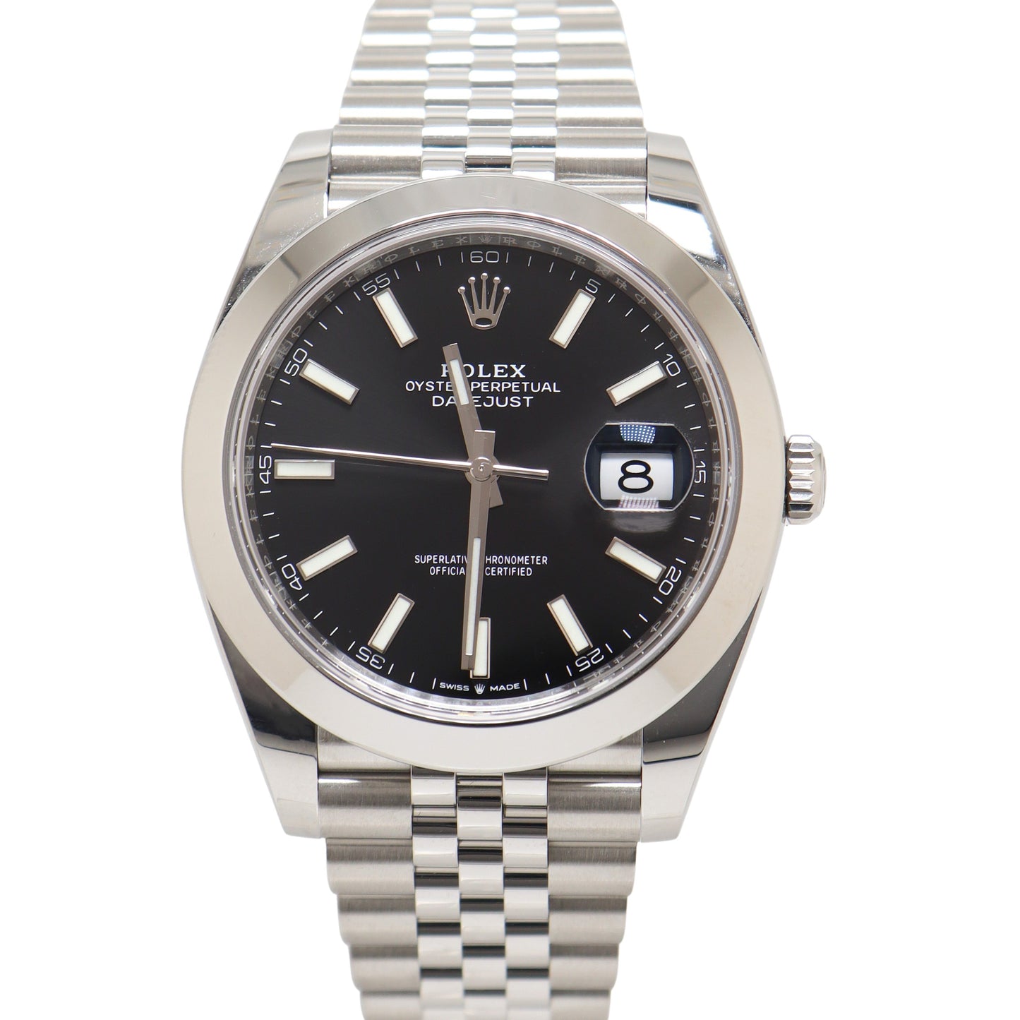 Load image into Gallery viewer, Rolex Datejust Stainless Steel 41mm Black Stick Dial Watch Reference#: 126300 - Happy Jewelers Fine Jewelry Lifetime Warranty
