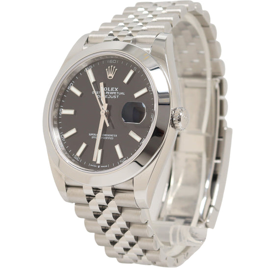 Load image into Gallery viewer, Rolex Datejust Stainless Steel 41mm Black Stick Dial Watch Reference#: 126300 - Happy Jewelers Fine Jewelry Lifetime Warranty
