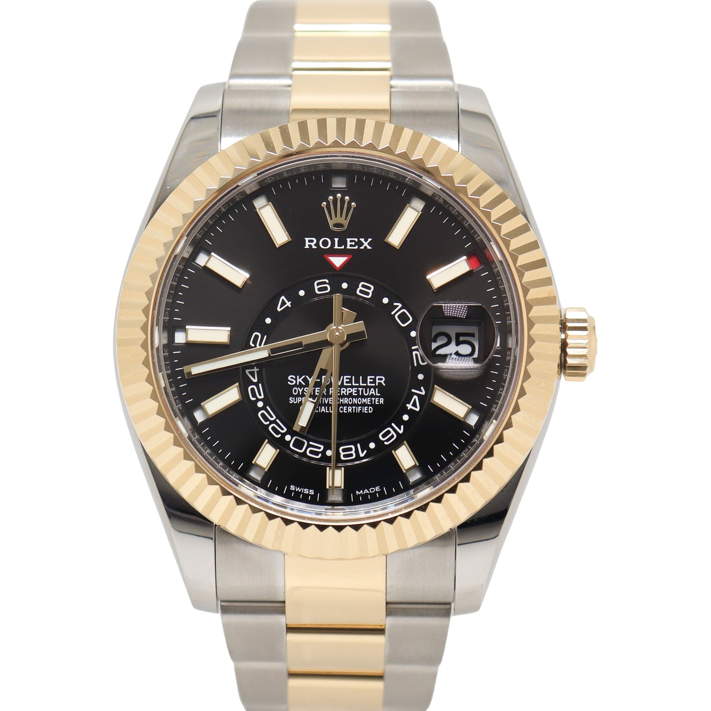 Load image into Gallery viewer, Rolex Sky Dweller Two Tone Yellow &amp;amp; Steel 42mm Black Diamond Dial Watch Reference# 326933 - Happy Jewelers Fine Jewelry Lifetime Warranty
