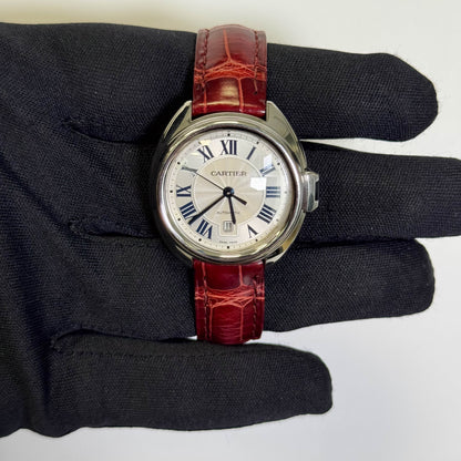 Cartier Cle De 31mm Silver Dial Watch Ref# WSCL0016 - Happy Jewelers Fine Jewelry Lifetime Warranty