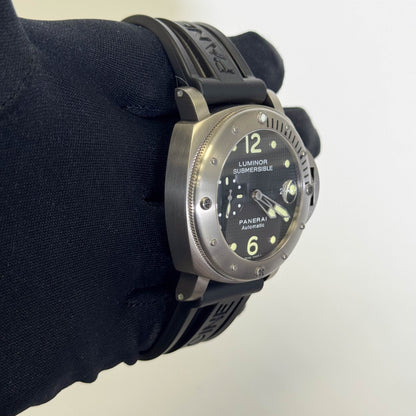 Panerai Luminor Submersible 44mm Black Dial Watch Ref# PAM00025 - Happy Jewelers Fine Jewelry Lifetime Warranty
