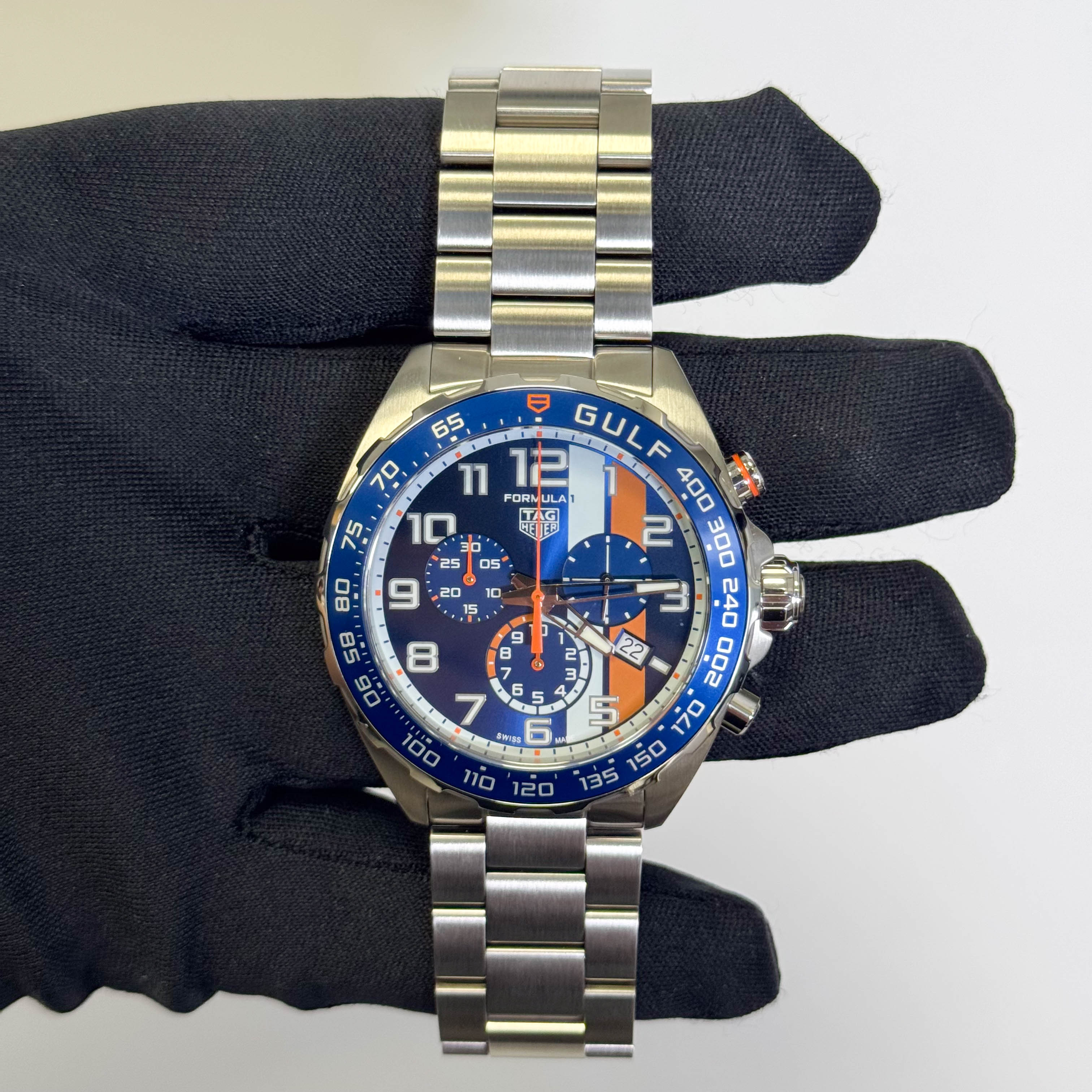 Tag Heuer Formula One X Gulf 43mm Blue Dial Watch Ref# CAZ101AT.BA0842 - Happy Jewelers Fine Jewelry Lifetime Warranty