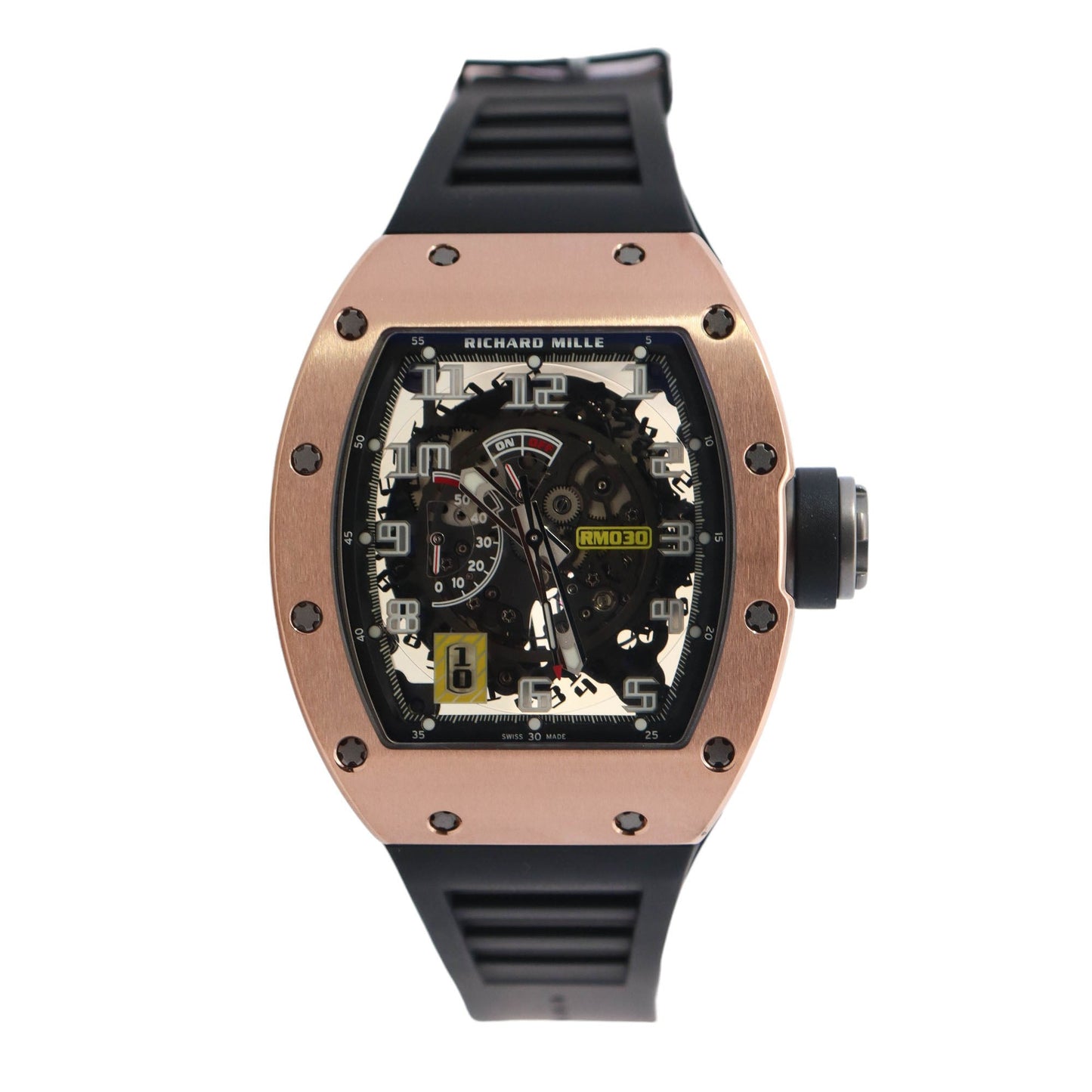 Richard Mille RM030 Rose Gold & Titanium 42x50mm Skeleton Arabic Dial Watch Reference #: RM030 - Happy Jewelers Fine Jewelry Lifetime Warranty