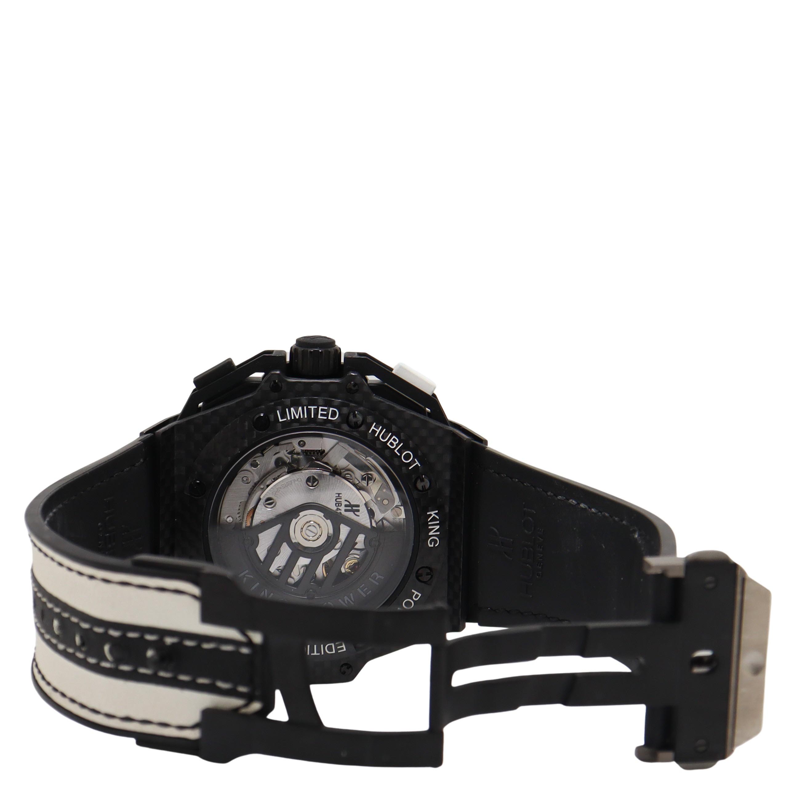 Hublot King Power Carbon Fiber 48mm Black Chronograph Dial Watch Reference#: 716.QX.1121.VR.JUV13 - Happy Jewelers Fine Jewelry Lifetime Warranty