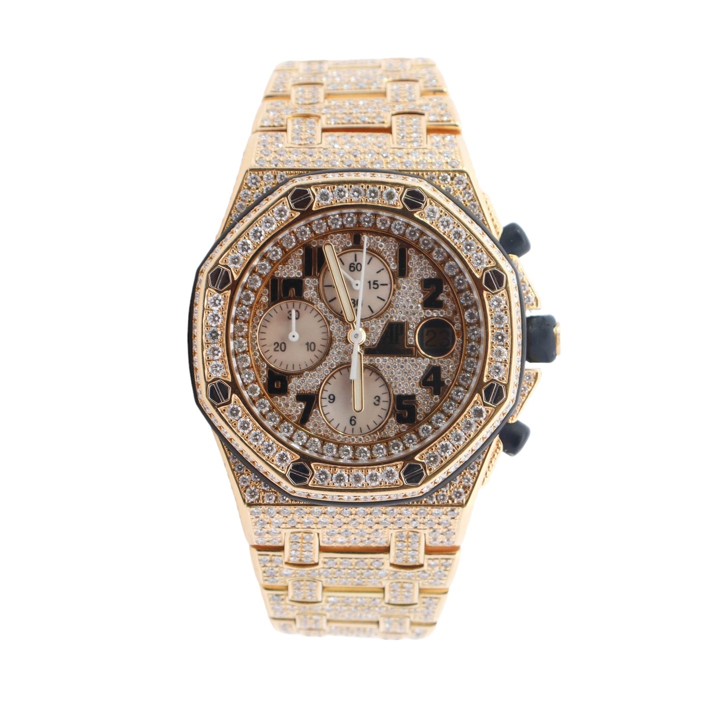 Audemars Piguet Royal Oak Iced Out Yellow Gold 42mm Custom Arabic