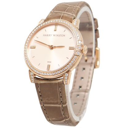 Harry Winston Gold 41mm Silver Stick Dial Watch Reference#: 450/UQ39R - Happy Jewelers Fine Jewelry Lifetime Warranty