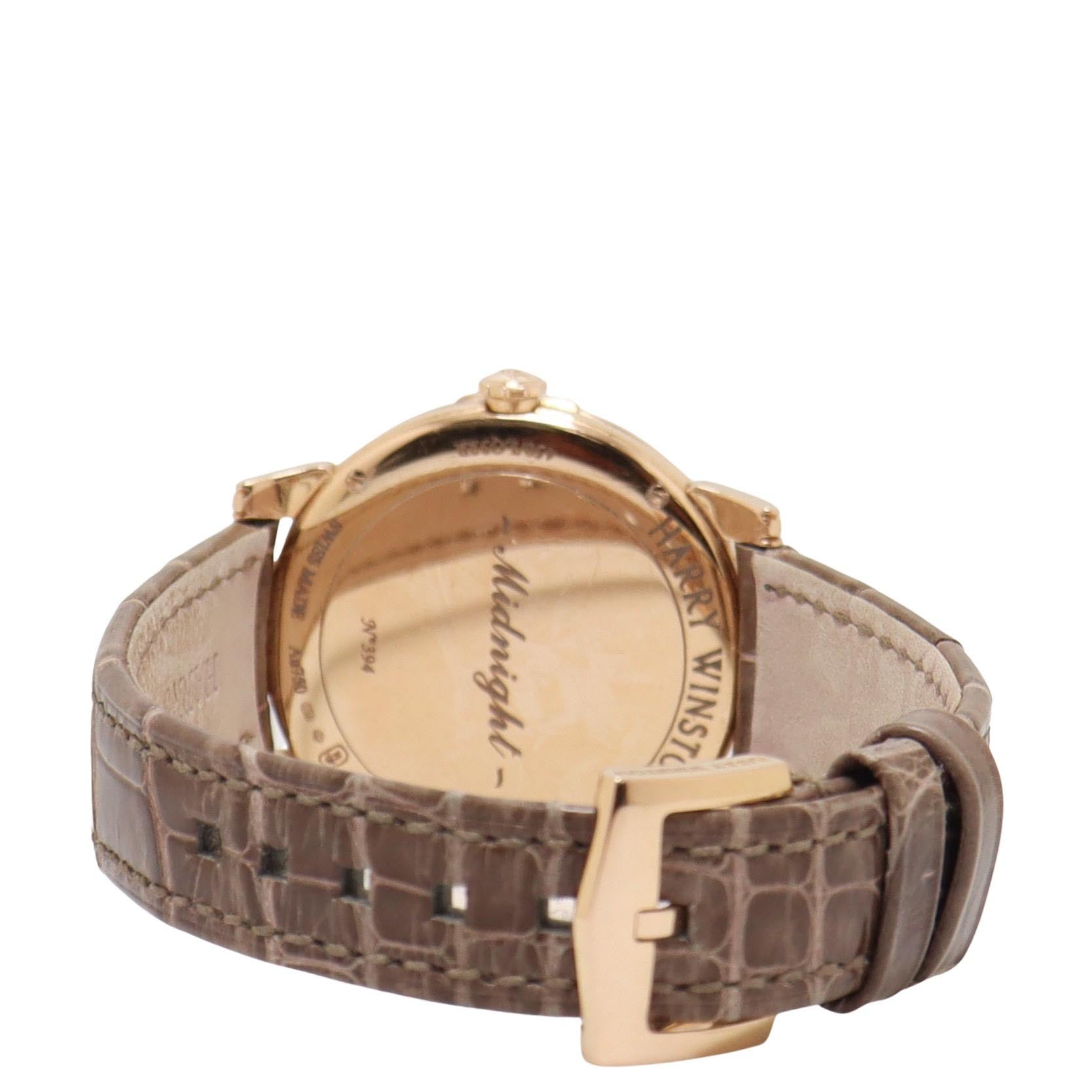 Harry Winston Gold 41mm Silver Stick Dial Watch Reference#: 450/UQ39R - Happy Jewelers Fine Jewelry Lifetime Warranty