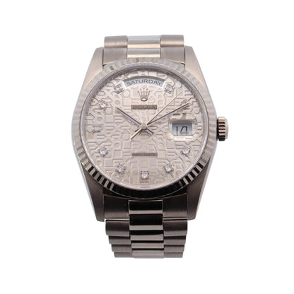 Rolex Day-Date 36mm Silver Dial Watch Ref# 18239 - Happy Jewelers Fine Jewelry Lifetime Warranty