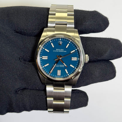 Rolex Oyster Perpetual 41mm Blue Dial Watch Ref# 134300 - Happy Jewelers Fine Jewelry Lifetime Warranty