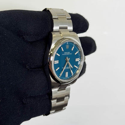 Rolex Oyster Perpetual 41mm Blue Dial Watch Ref# 134300 - Happy Jewelers Fine Jewelry Lifetime Warranty