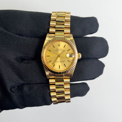 Rolex Datejust 31mm Champagne Diamond Dial Watch Ref# 68278