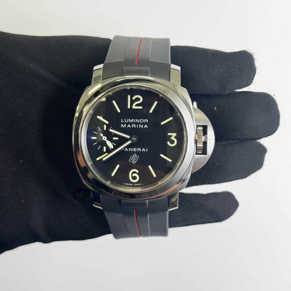 Panerai Luminor Marina Logo 44mm Black Dial Watch Ref# PAM01005