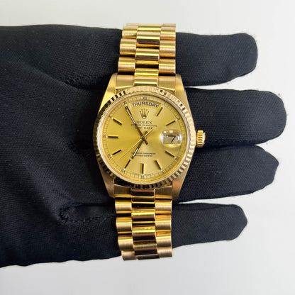 Rolex Day-Date 36mm Champagne Dial Watch Ref# 18038