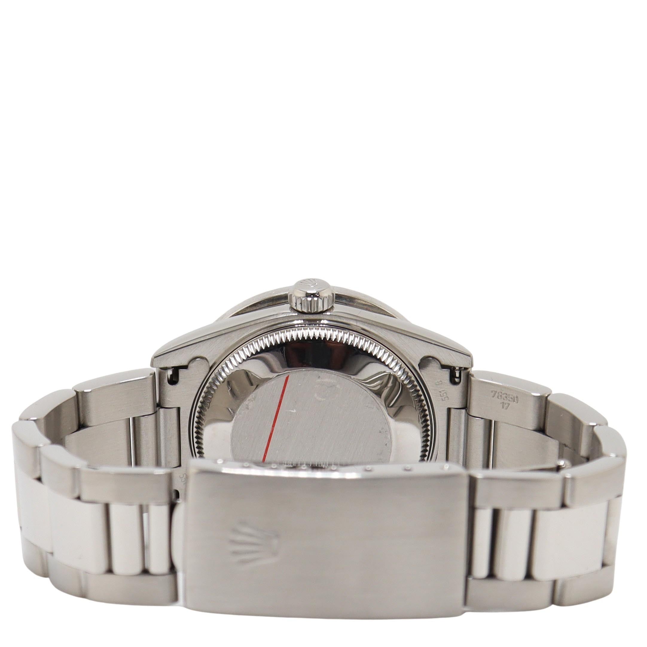 Rolex Oyster Perpetual Stainless Steel 31mm Custom MOP Diamond Dial Watch Reference#: 177200 - Happy Jewelers Fine Jewelry Lifetime Warranty