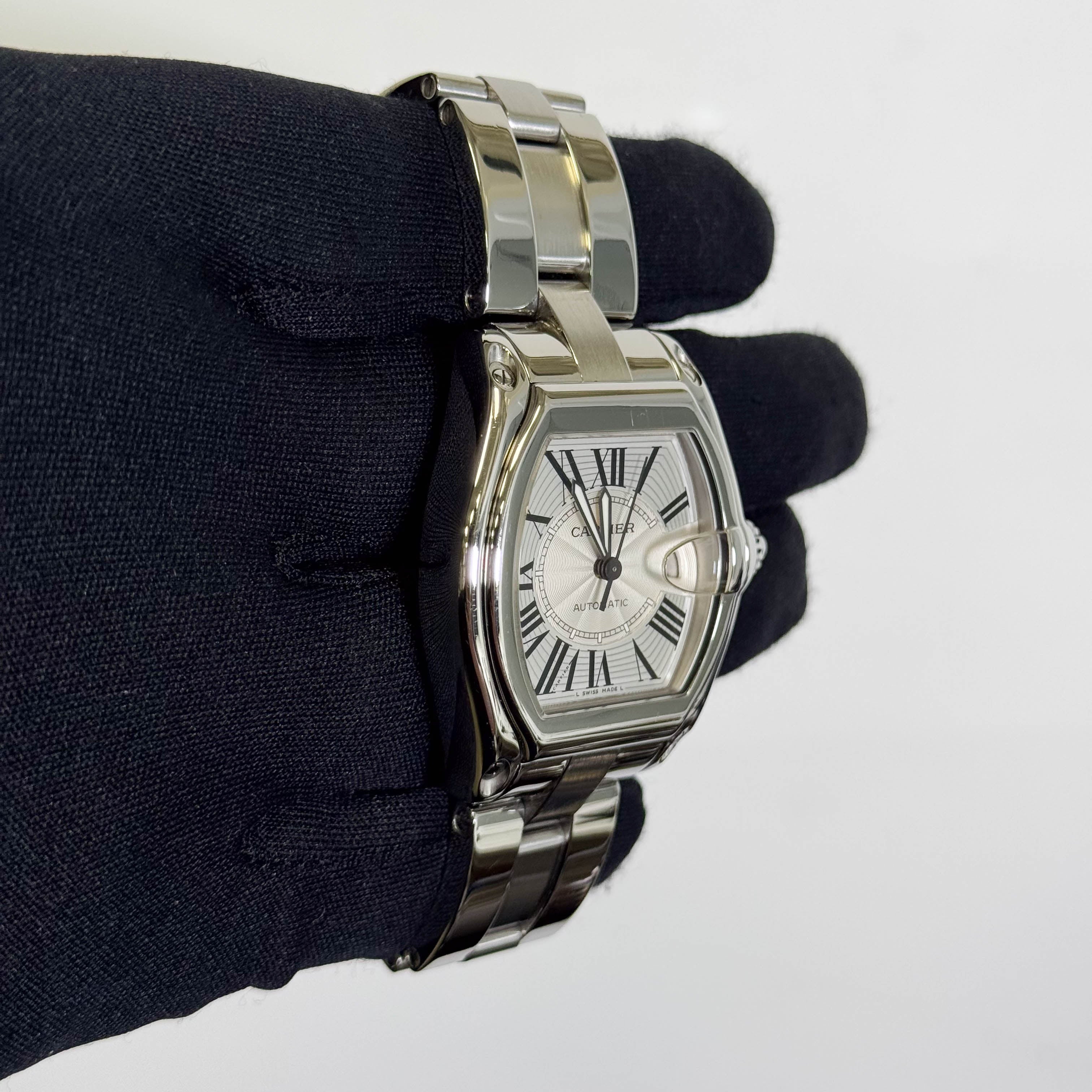 Cartier Roadster 35mm Silver Dial Watch Ref# W62025V3