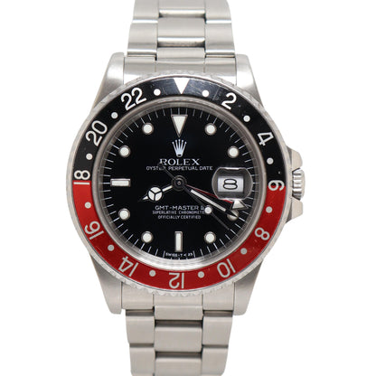 Rolex Coke GMT Master II Stainless Steel 40mm Black Dot Dial Watch Reference#: 16710 - Happy Jewelers Fine Jewelry Lifetime Warranty