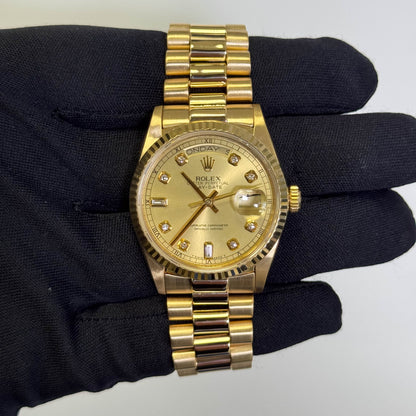 Rolex Day-Date 36mm Champagne Dial Watch Ref# 18038 - Happy Jewelers Fine Jewelry Lifetime Warranty