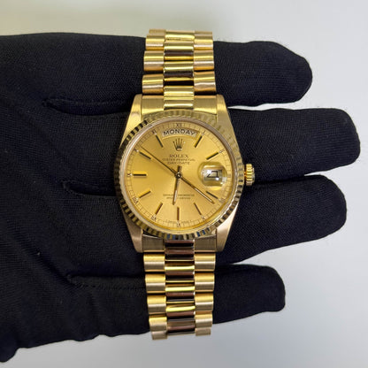 Rolex Day-Date 36mm Champagne Dial Watch Ref# 18238 - Happy Jewelers Fine Jewelry Lifetime Warranty