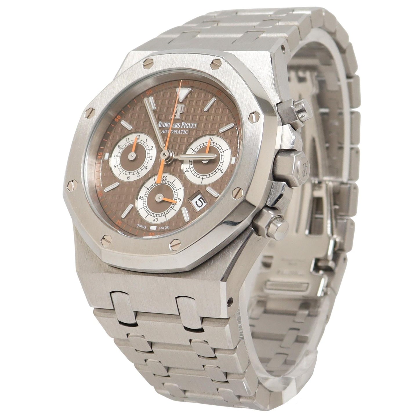 Audemars Piguet Royal Oak 39mm Stainless Steel Brown Chronograph Dial Watch Reference#: 26300ST.OO.1110ST.08 - Happy Jewelers Fine Jewelry Lifetime Warranty