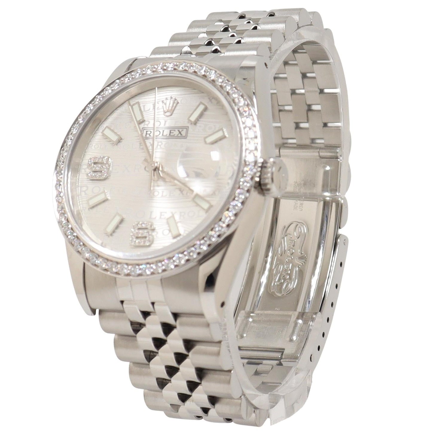 Rolex Datejust Two Tone White Gold & Stainless Steel 36mm Silver Stick & Diamond #6 & #9 Dial Watch Reference#: 16234 - Happy Jewelers Fine Jewelry Lifetime Warranty