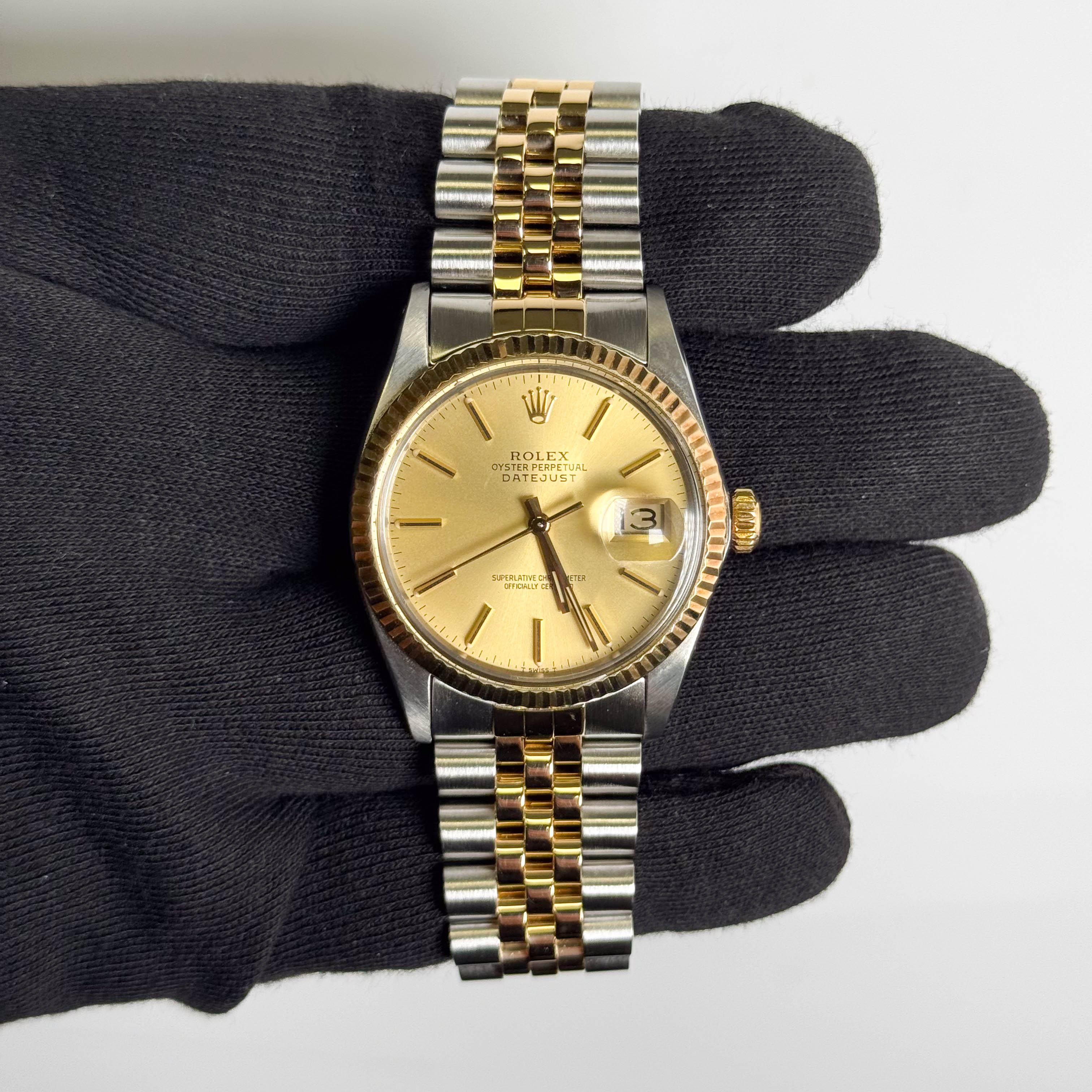 Rolex Datejust 36mm Champagne Dial Watch Ref# 16013
