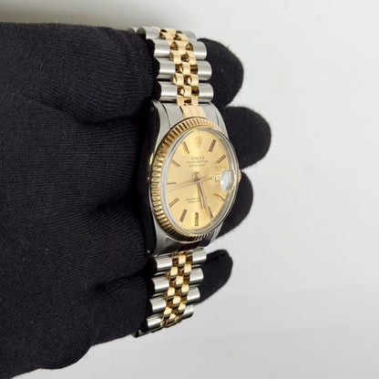 Rolex Datejust 36mm Champagne Dial Watch Ref# 16013