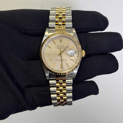 Rolex Datejust 36mm Ivory Tapestry Dial Watch Ref# 16233