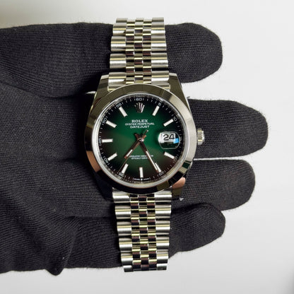 Rolex Datejust 41mm Green Ombre Dial Watch Ref# 126300