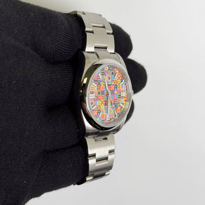 Rolex Oyster Perpetual 36mm 100  Multicolored Jubilee Motif Dial Watch Ref# 126000