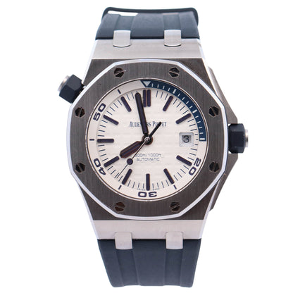 Audemars Piguet Royal Oak 42mm White Dial Ref# 15710ST.OO.A010CA.01 - Happy Jewelers Fine Jewelry Lifetime Warranty
