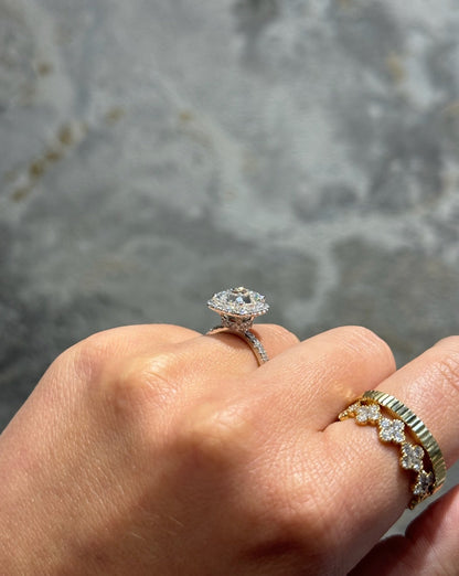 3.46 Cushion Natural Diamond Engagement Ring with Halo - Happy Jewelers Fine Jewelry Lifetime Warranty