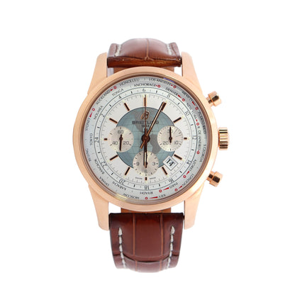 Breitling Transocean 46mm White/Silver Chronograph Dial Ref# RB0510U0-A733 - Happy Jewelers Fine Jewelry Lifetime Warranty
