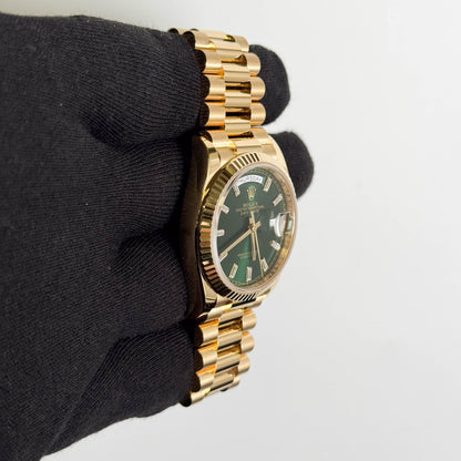 Rolex Day-Date 36mm Ombre Green Dial Watch Ref# 128238 - Happy Jewelers Fine Jewelry Lifetime Warranty