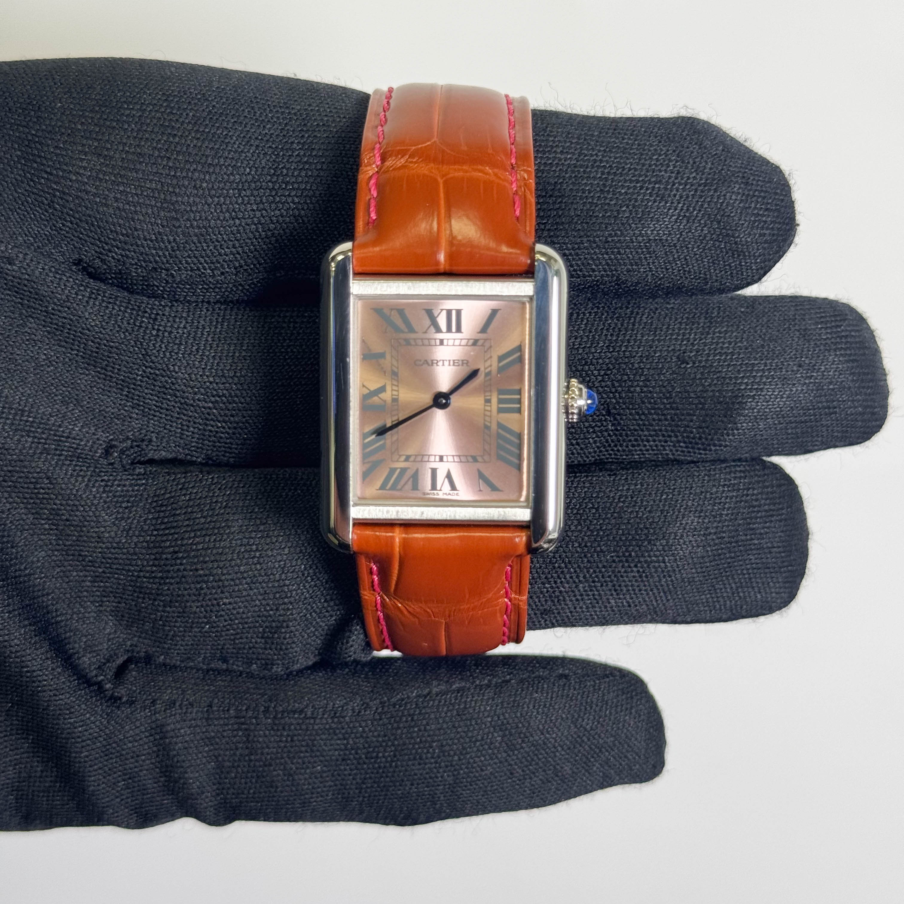 Cartier Tank 31mm Pink Dial Watch Ref# W5200000 - Happy Jewelers Fine Jewelry Lifetime Warranty