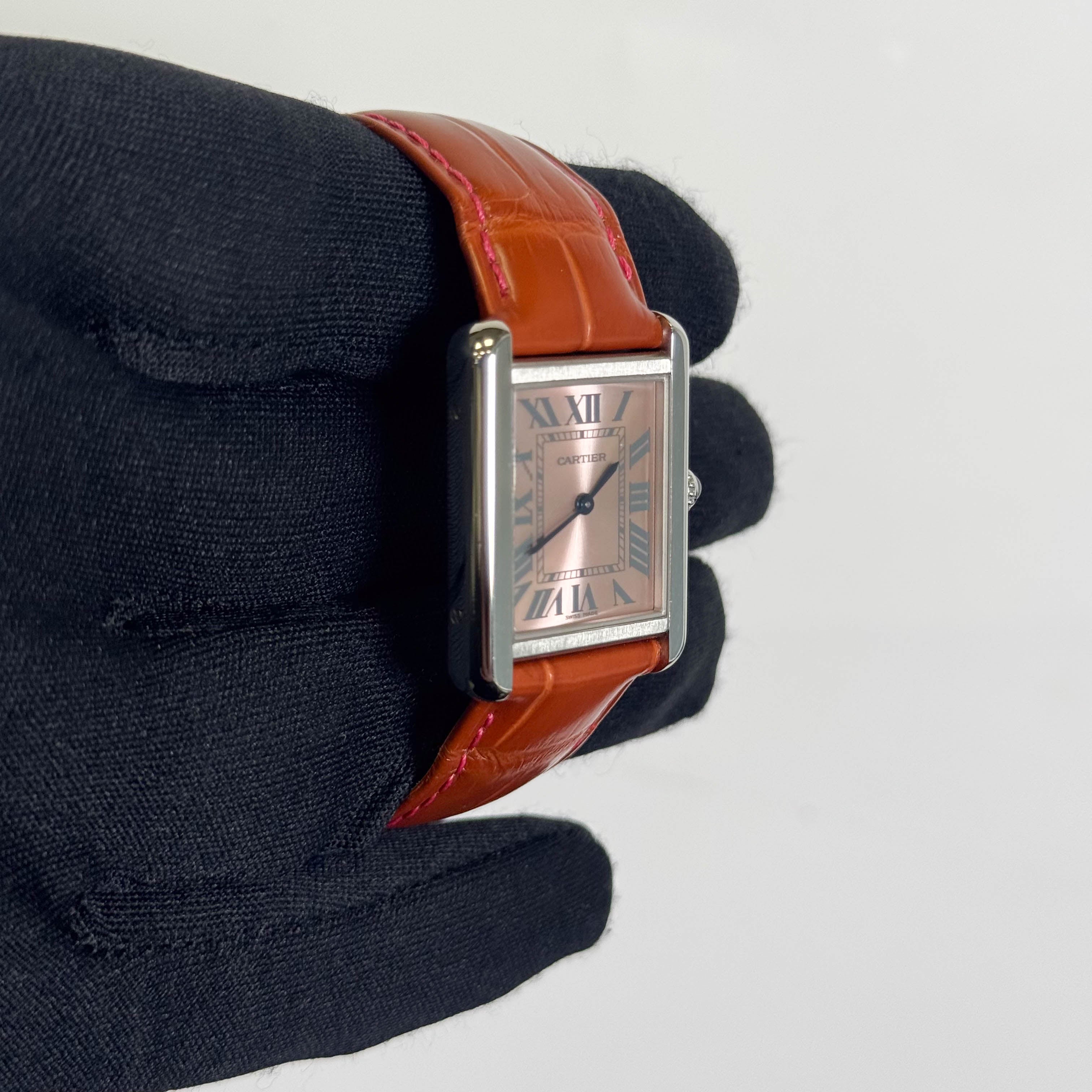 Cartier Tank 31mm Pink Dial Watch Ref# W5200000 - Happy Jewelers Fine Jewelry Lifetime Warranty