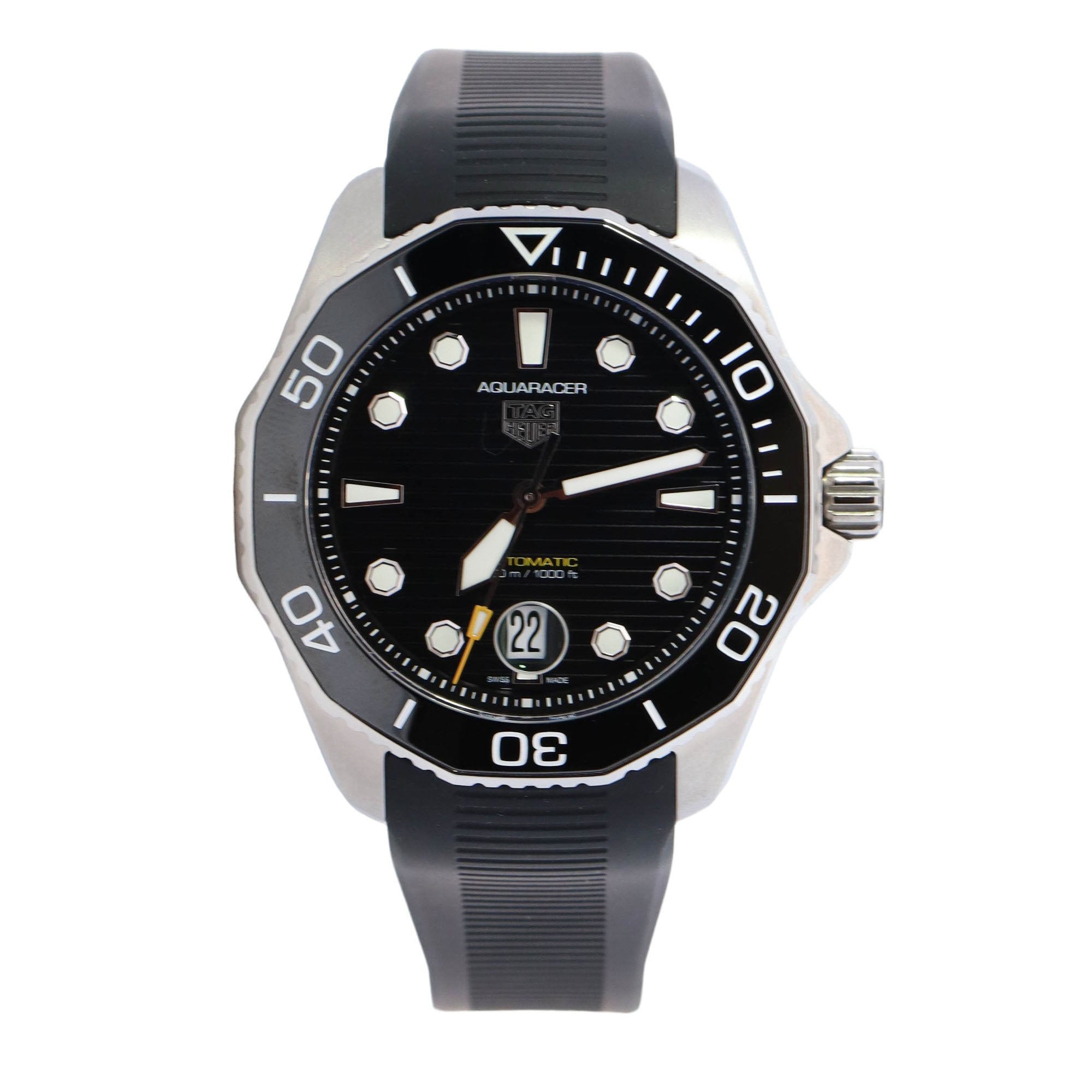 Tag Heuer Aquaracer Quartz Black Dial Black Rubber Strap Watch for Men -  WAY101A.FT6141
