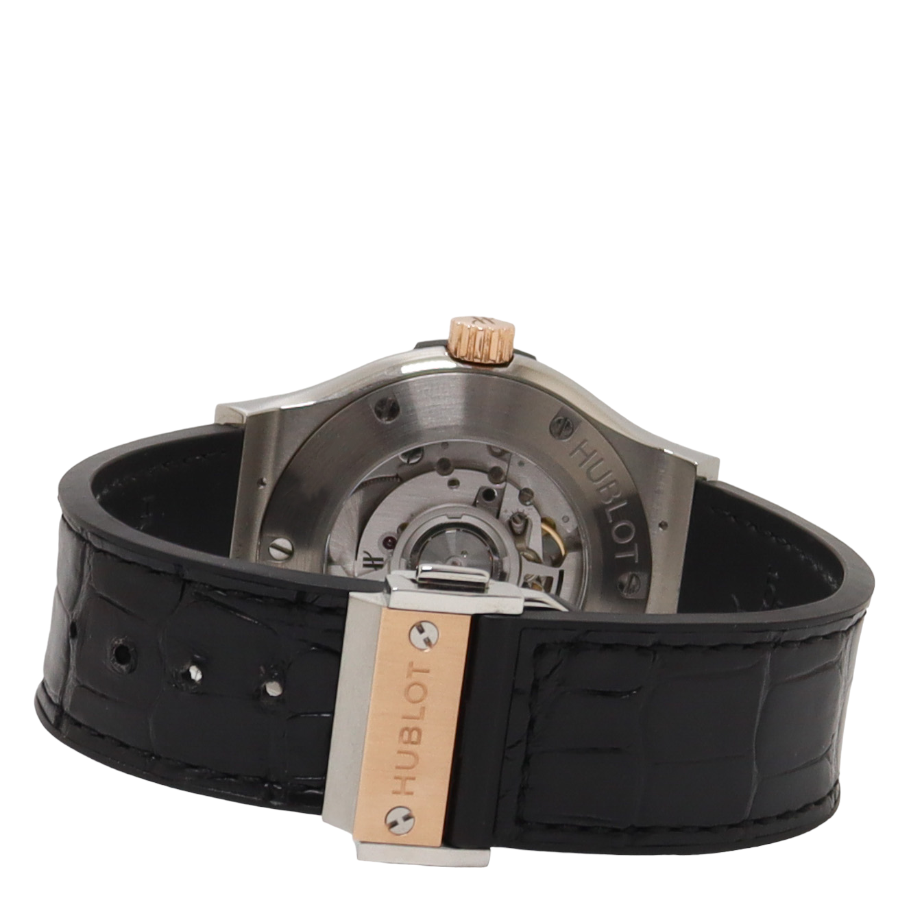 Hublot Classic Fusion Titanium 42mm Black with Rose Gold Stick Dial Watch Reference#: 542.NO.1181.LR - Happy Jewelers Fine Jewelry Lifetime Warranty