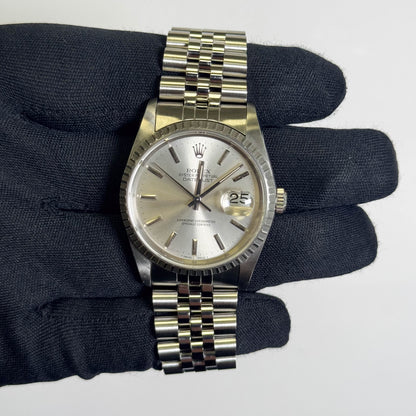 Rolex Datejust 36mm Silver Dial Watch Ref# 16220 - Happy Jewelers Fine Jewelry Lifetime Warranty